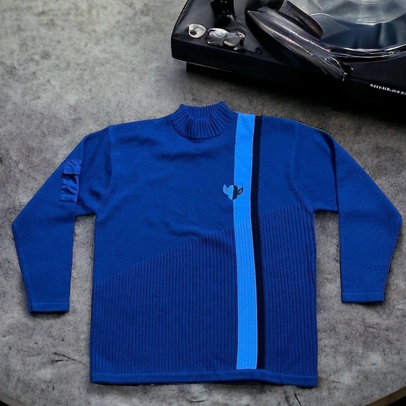 Vintage Outkast Sweater Blue Men’s Wool Blend Y2K Long Sleeve Size XXXL